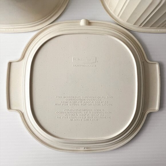 Vintage Rubbermaid Microwave Cookware Set Bacon Tray 3QT Casserole Strainer 3pc - Picture 5 of 13